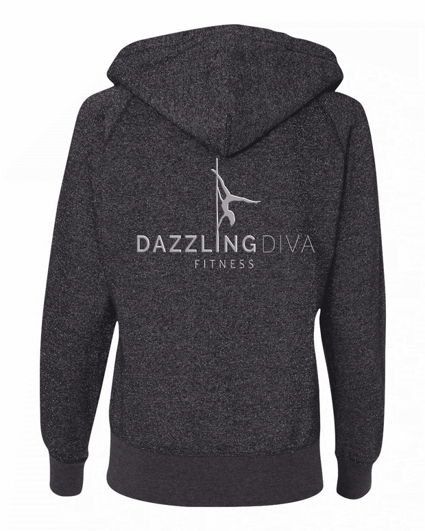DDF Logo Black Glitter Zip Up Hoodie ***TWO LEFT***