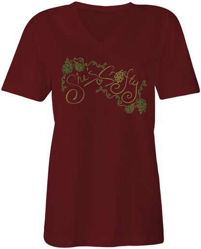 She's Crafty Women's V-Neck Tee