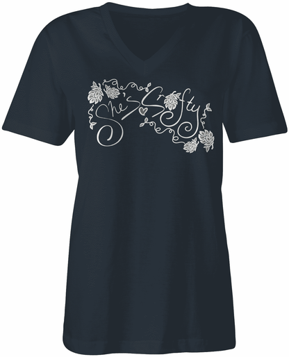 She's Crafty Women's V-Neck Tee